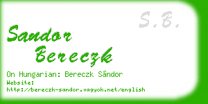 sandor bereczk business card